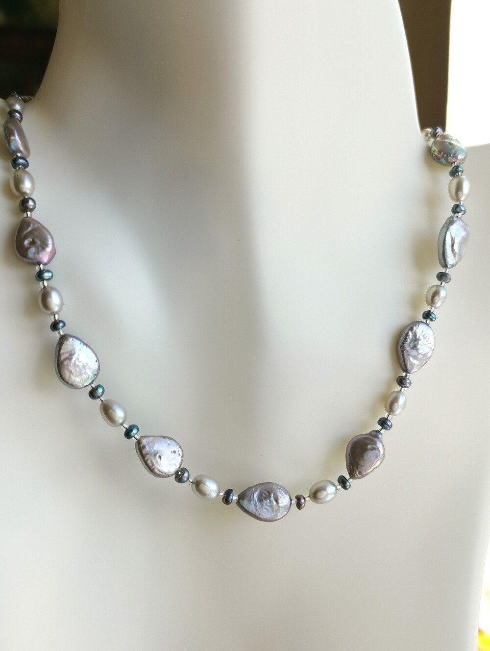 Freshwater Peacock Grey Pearl Necklace 🆕